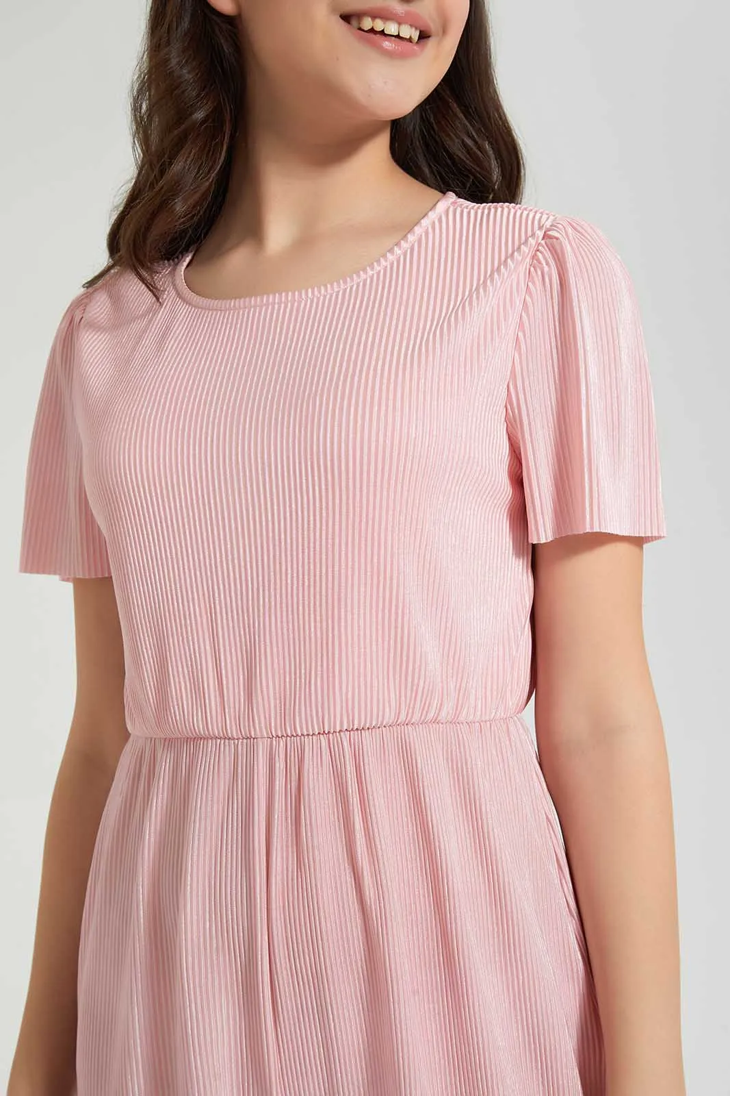 Pink Pleated Jumpsuit