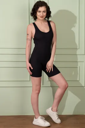 Playsuit With Built-In Bra -Black