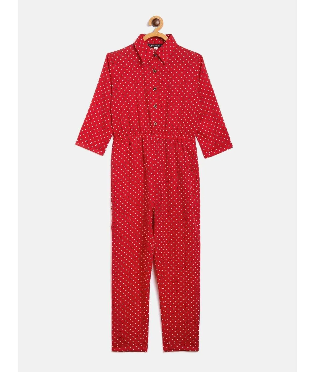 Polka Roll-up Jumpsuit for Girls