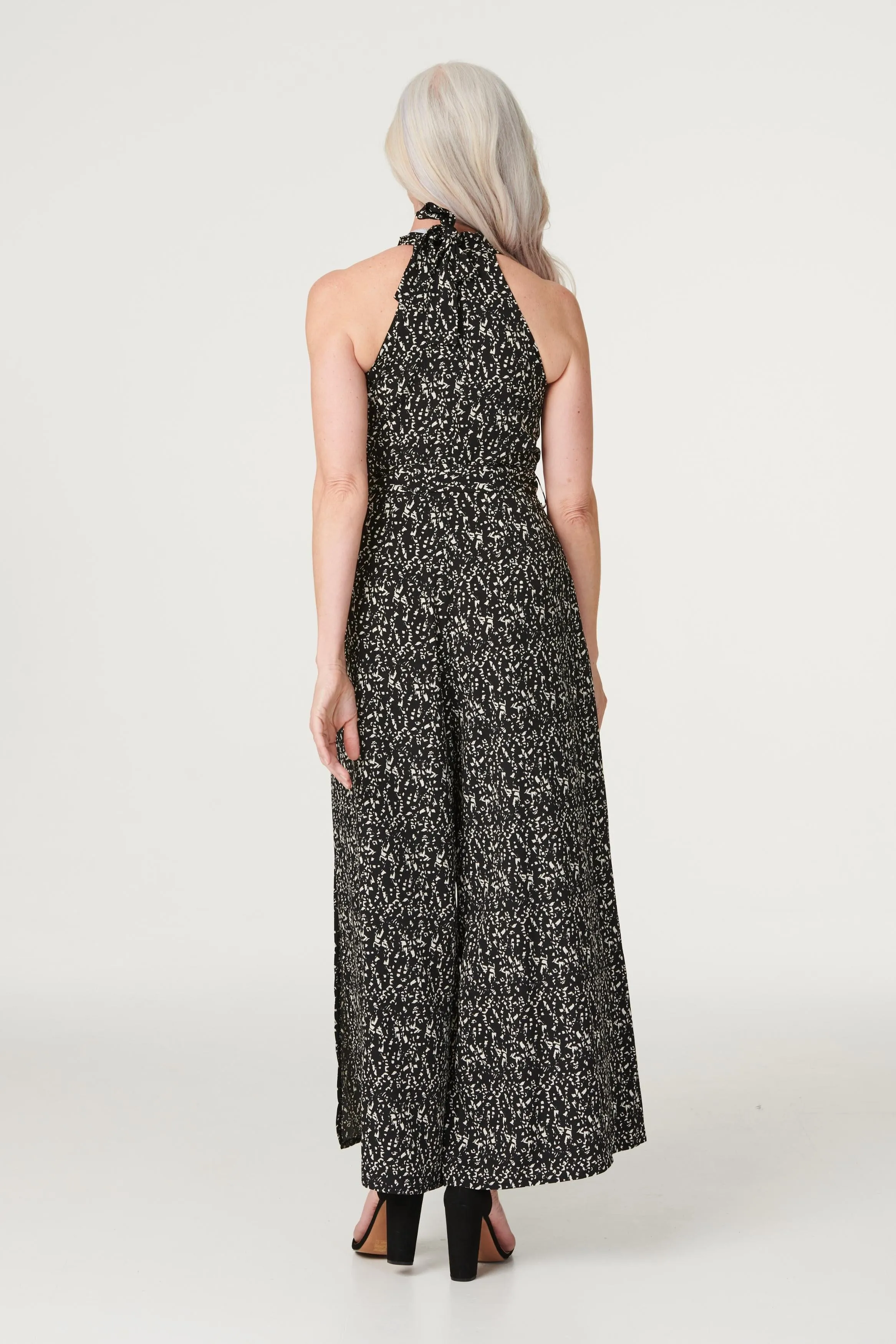 Printed Tie Waist Jumpsuit