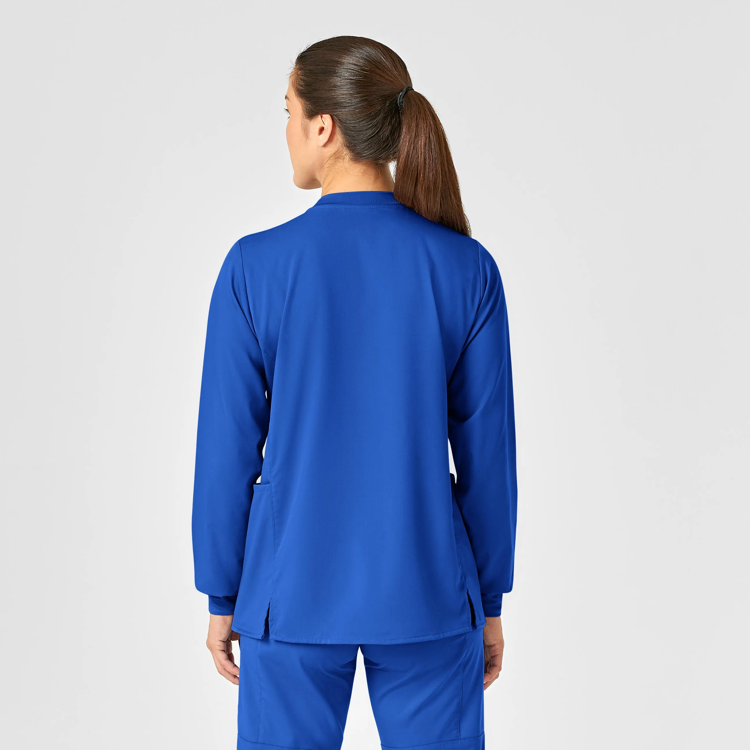 PRO Women's Snap Front Scrub Jacket - Royal