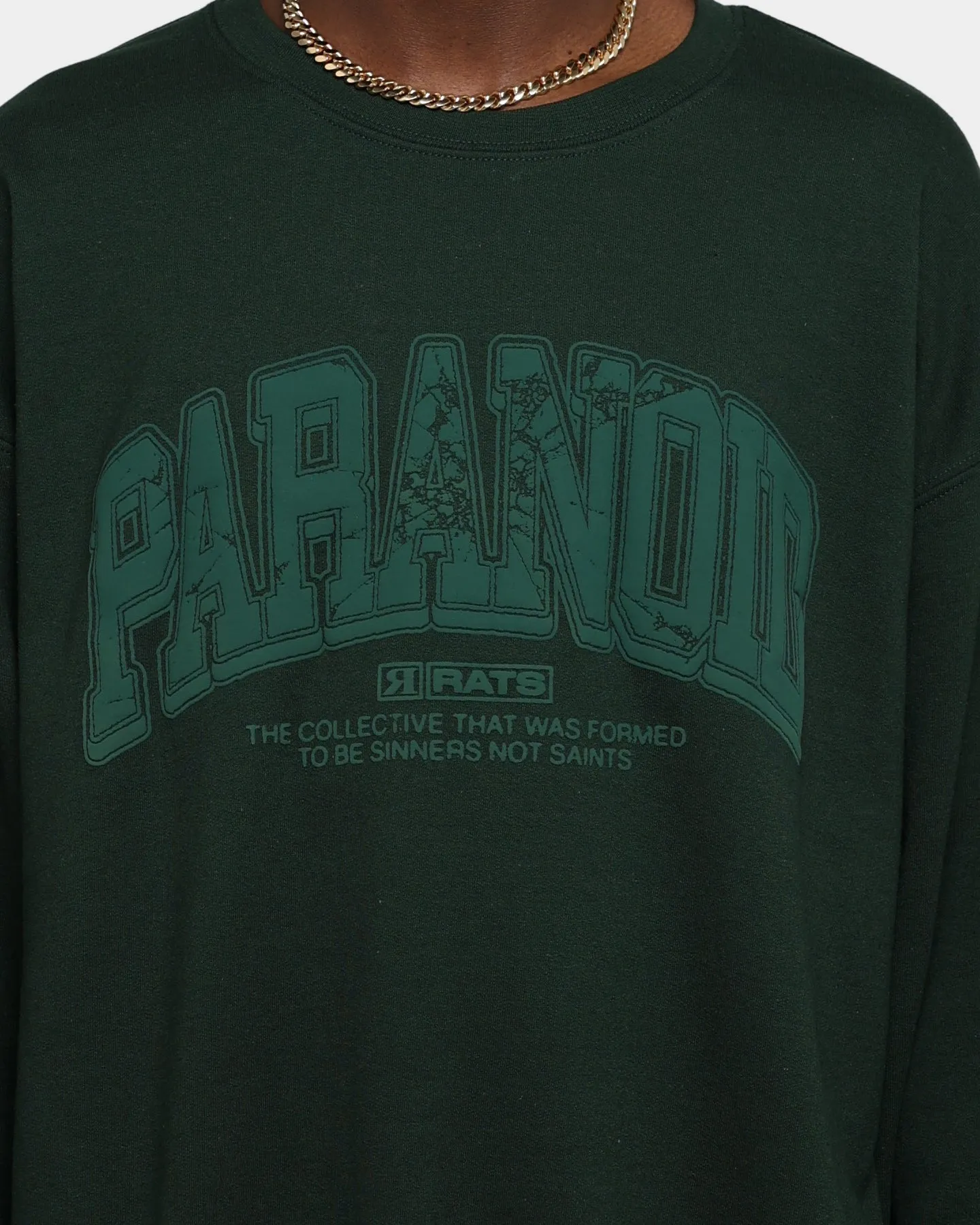 Rats Get Rat Paranoid Crewneck Military Green