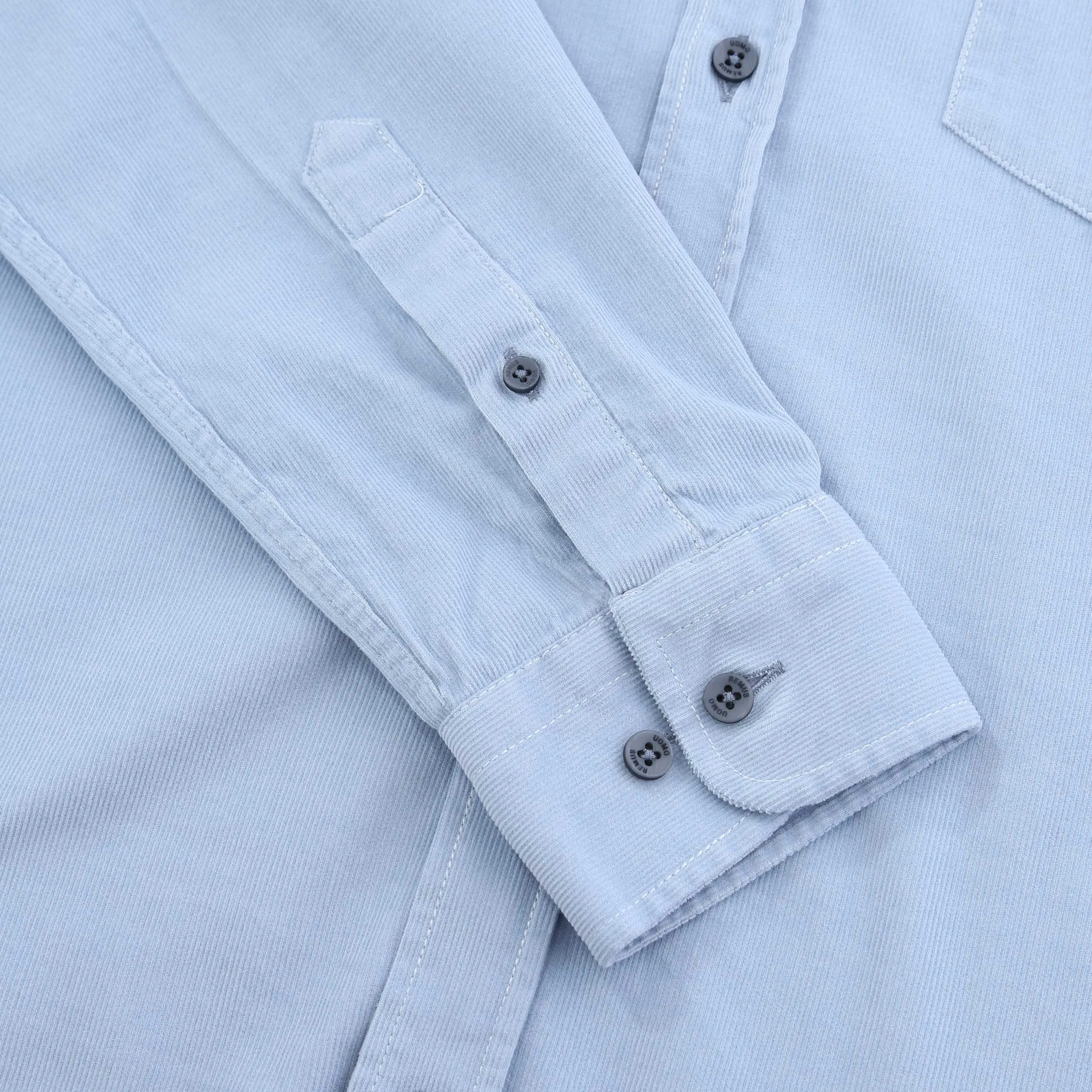 Remus Uomo Needle Cord Shirt in Sky Blue