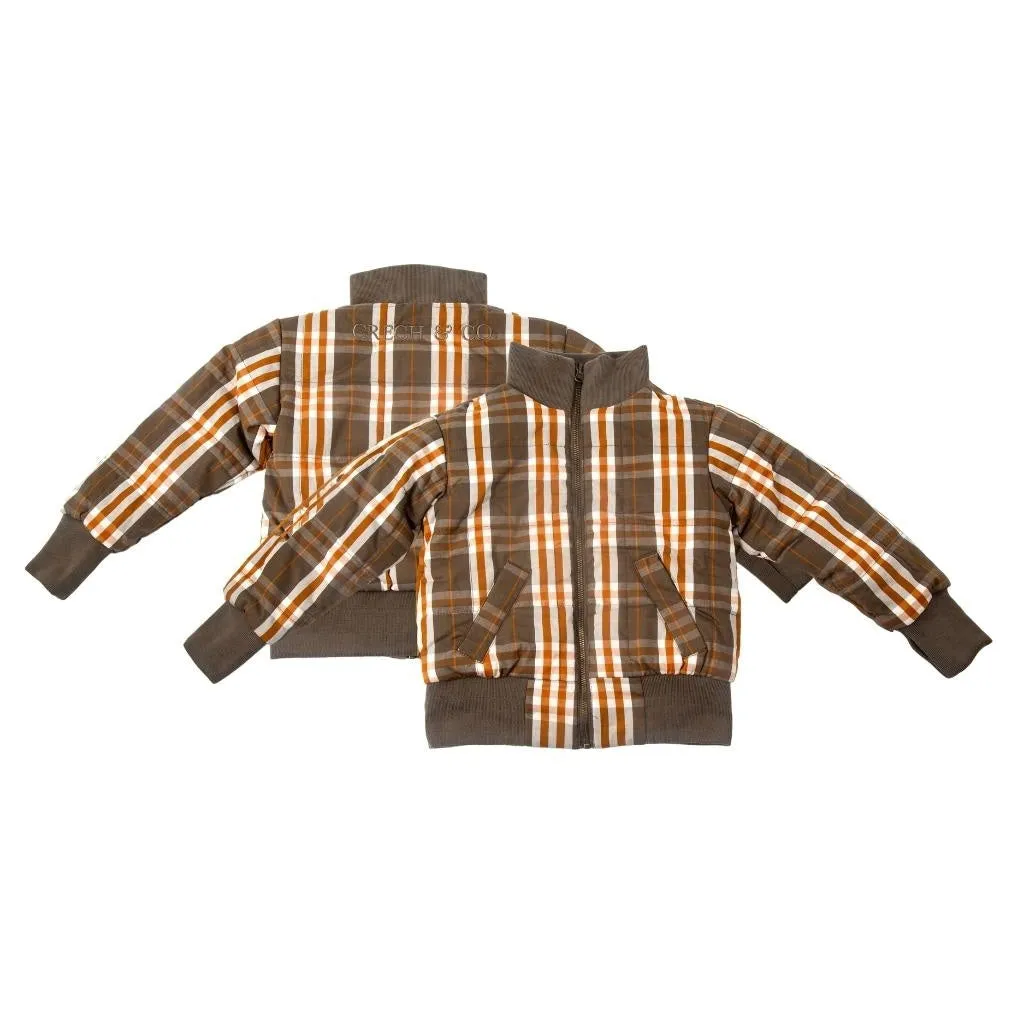 Reversible Bomber Jacket - Fog   Storm Plaid