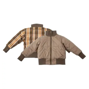 Reversible Bomber Jacket - Fog   Storm Plaid