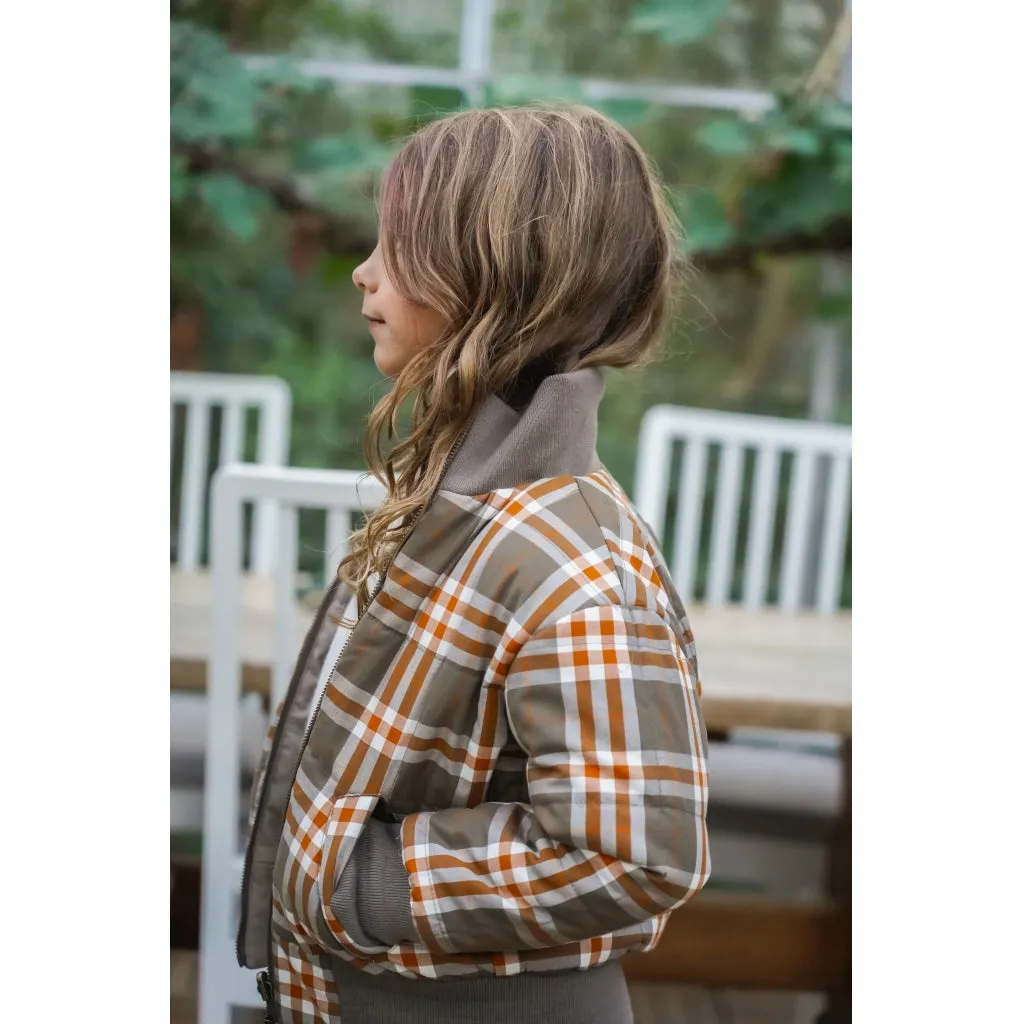 Reversible Bomber Jacket - Fog   Storm Plaid