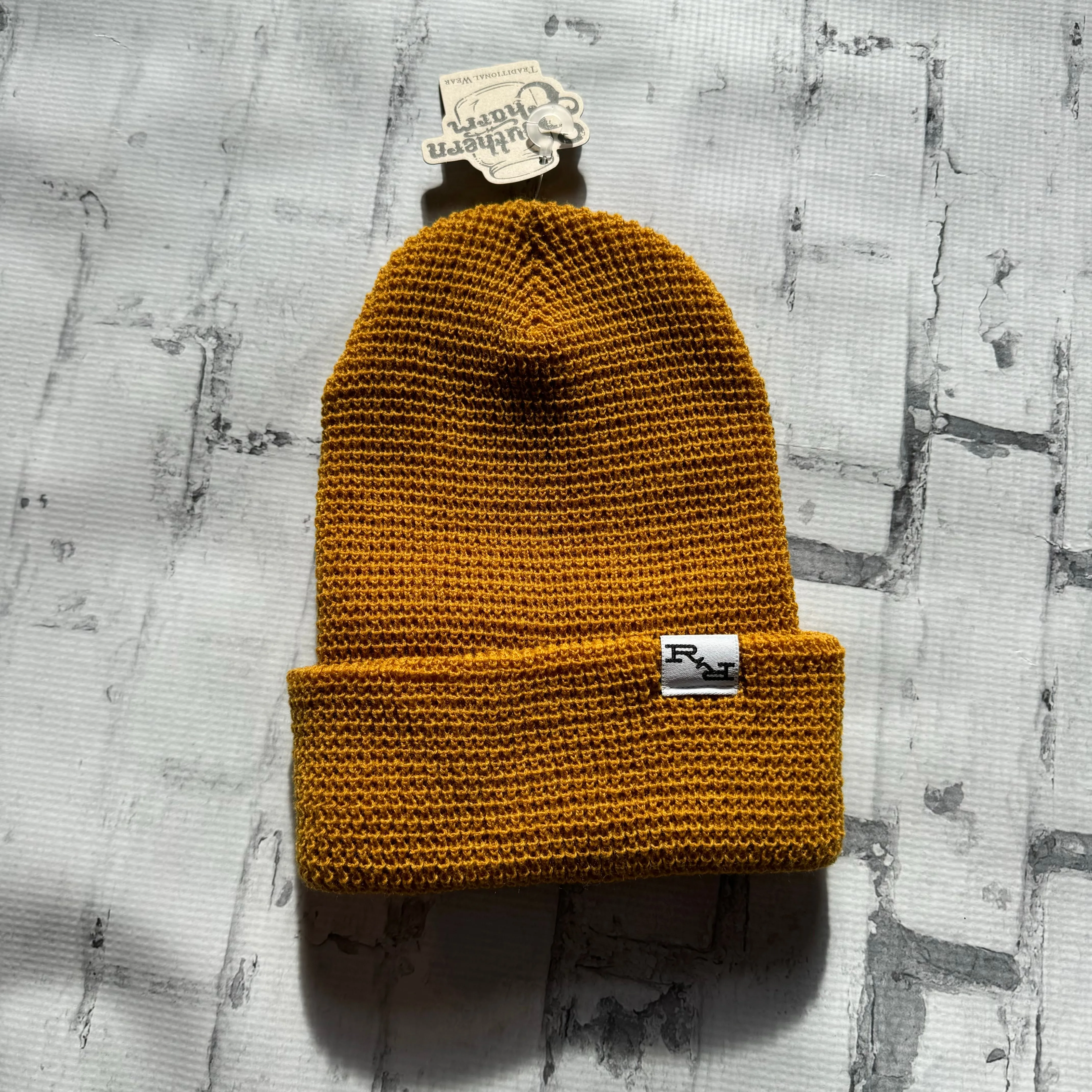 Ripple and Run “Crochet" Beanie - Mustard