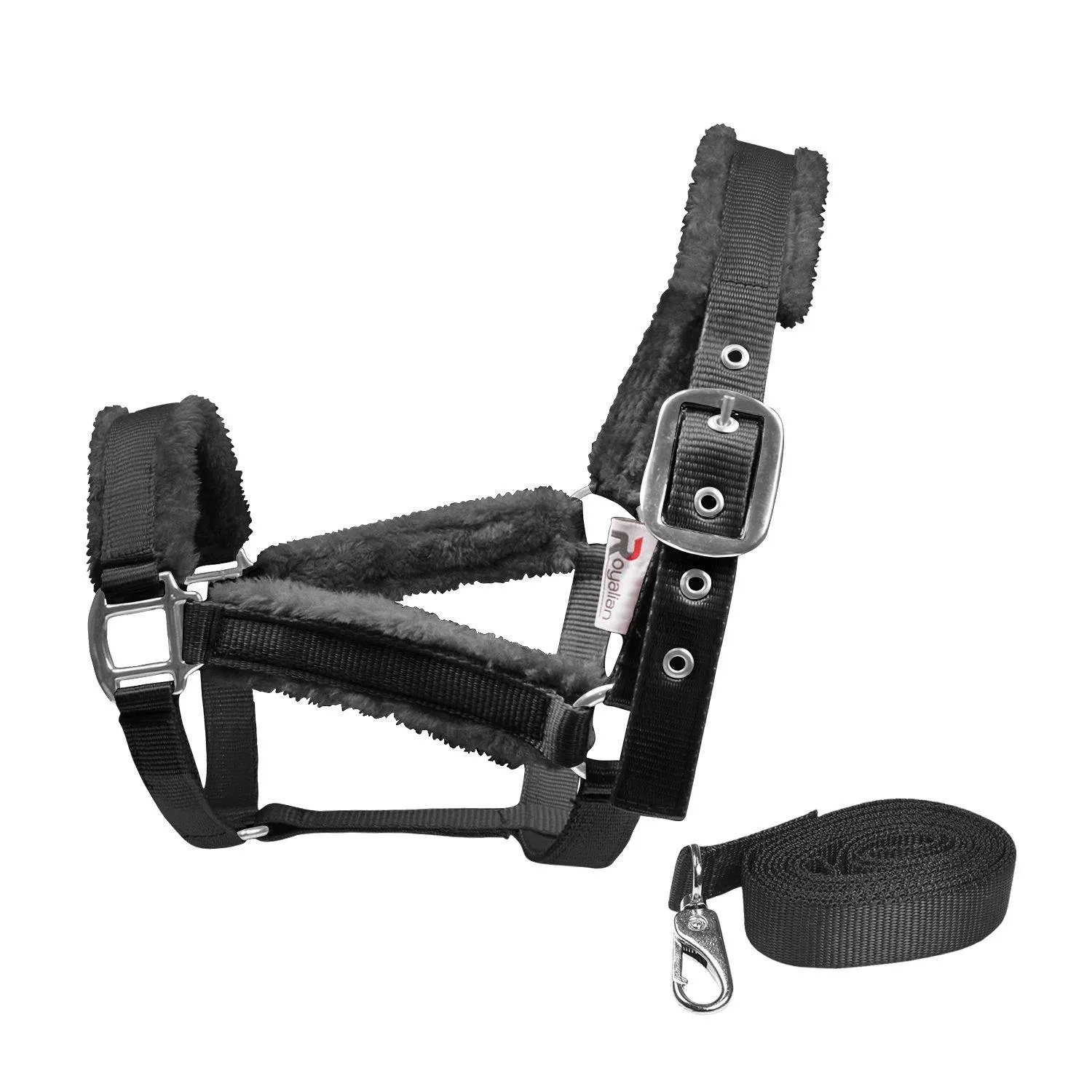 Royalian Horse Fur Nylon Halter With Nylon Lead