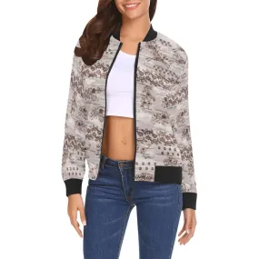 Sacred Run All Over Print Bomber Jacket for Women