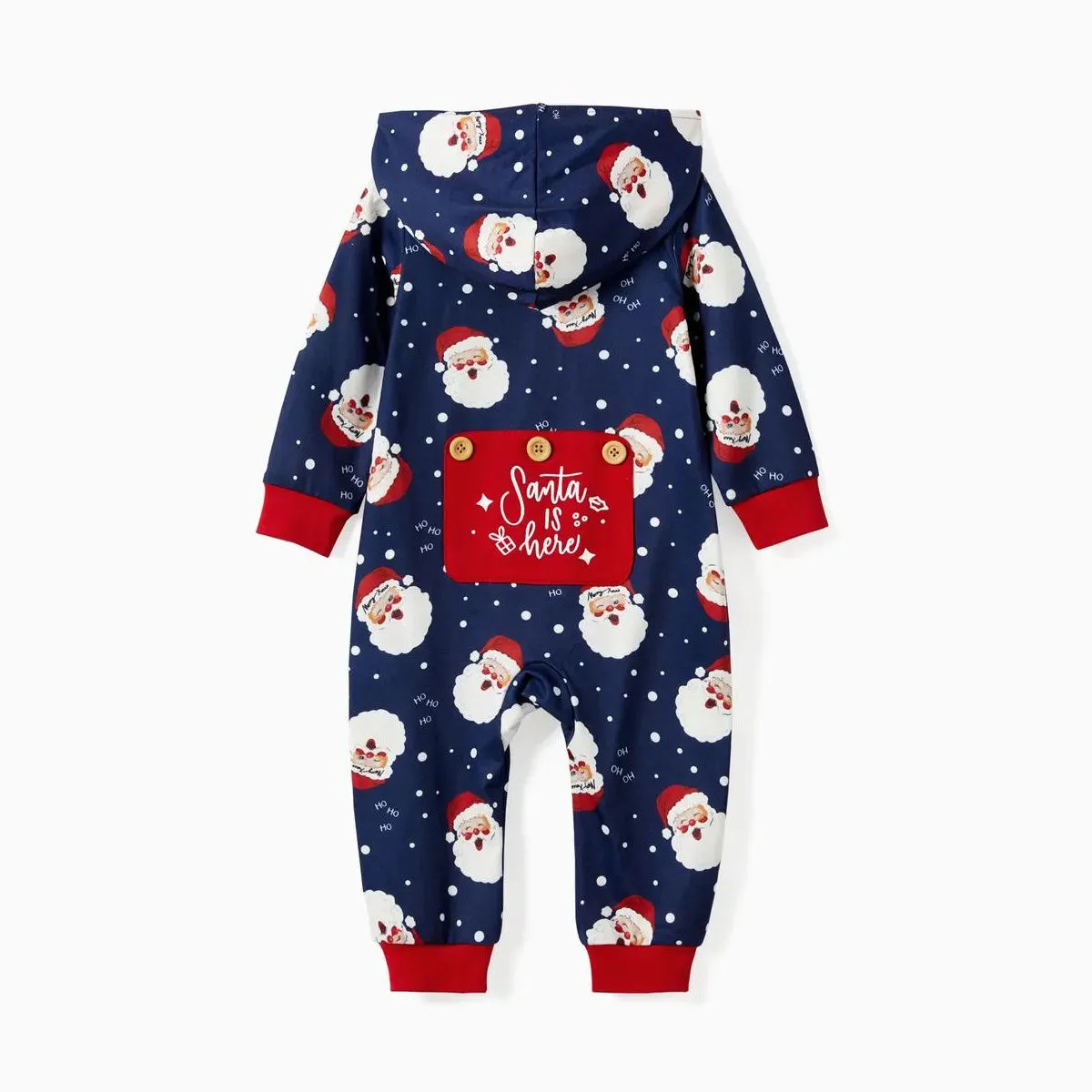 Santa Is Here Hooded Pajamas Family Christmas Onesies Father Santa