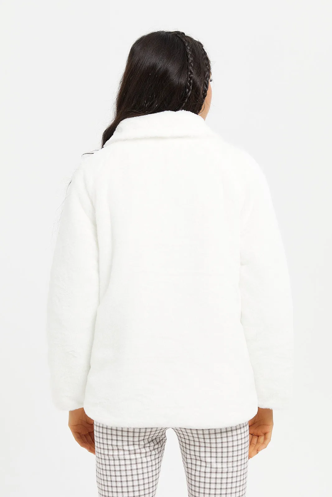 Senior Girls White Fur Jackets