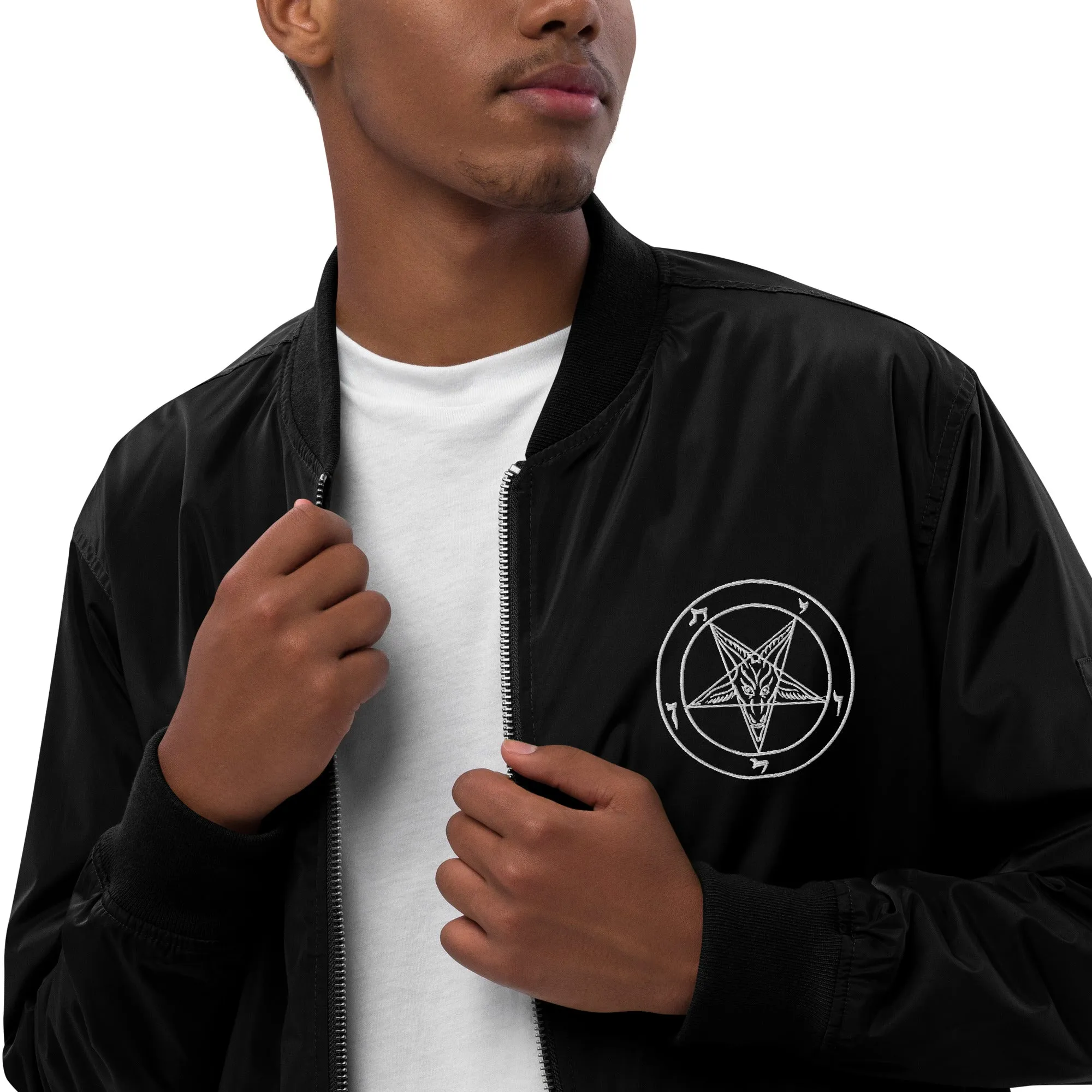 Sigil of Baphomet Premium Recycled Bomber Jacket | Sustainable Satanic Style