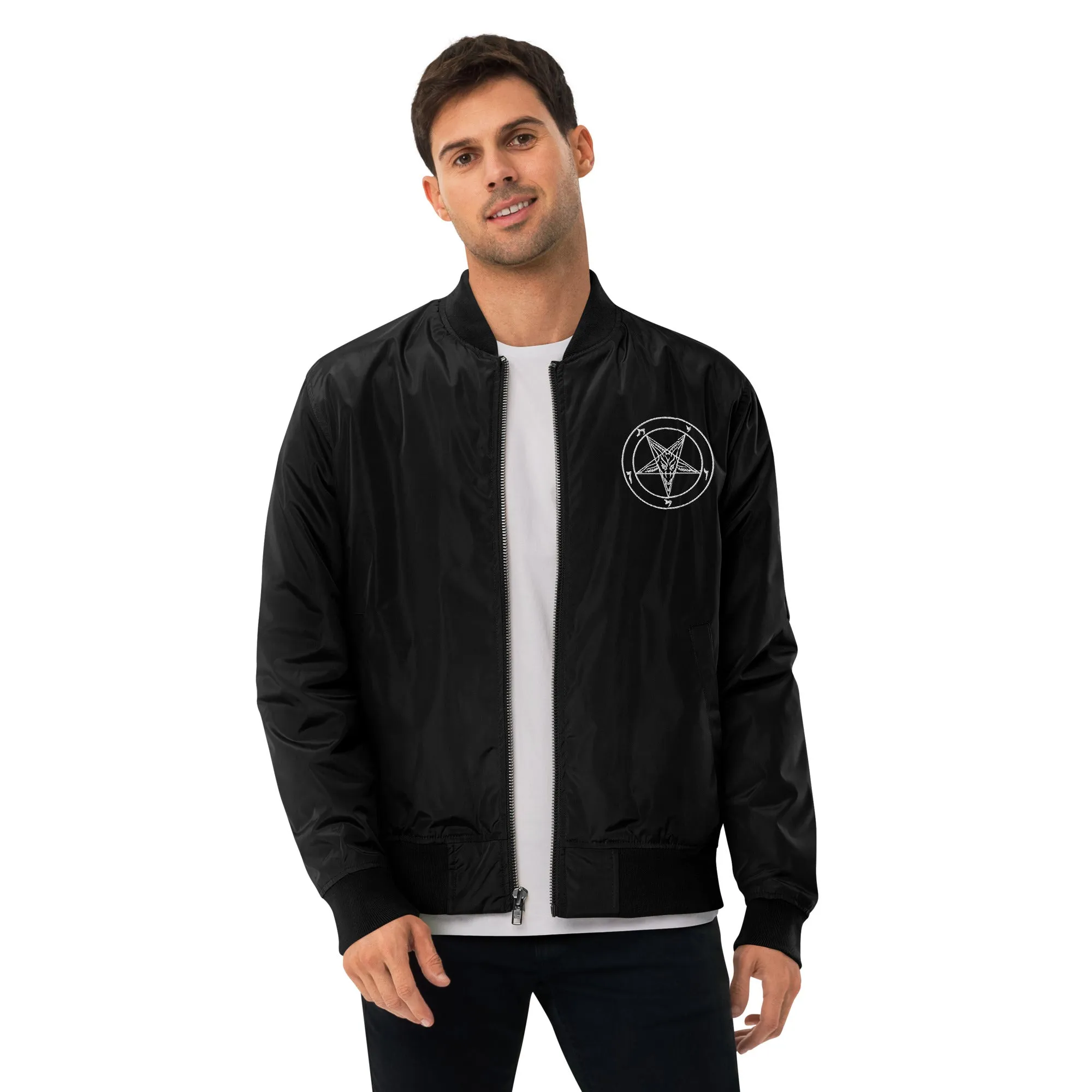 Sigil of Baphomet Premium Recycled Bomber Jacket | Sustainable Satanic Style