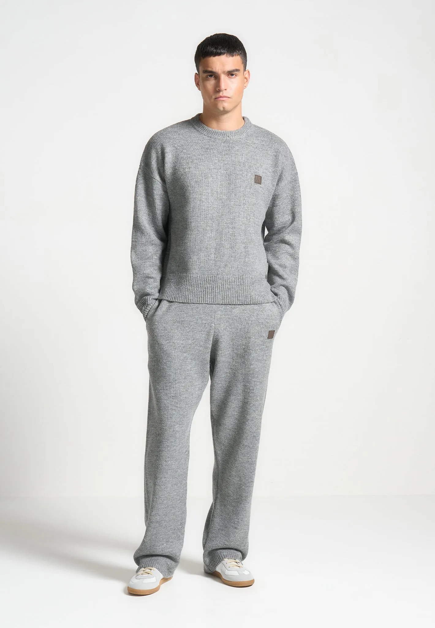 Signature Mohair-Blend Crewneck Jumper - Grey