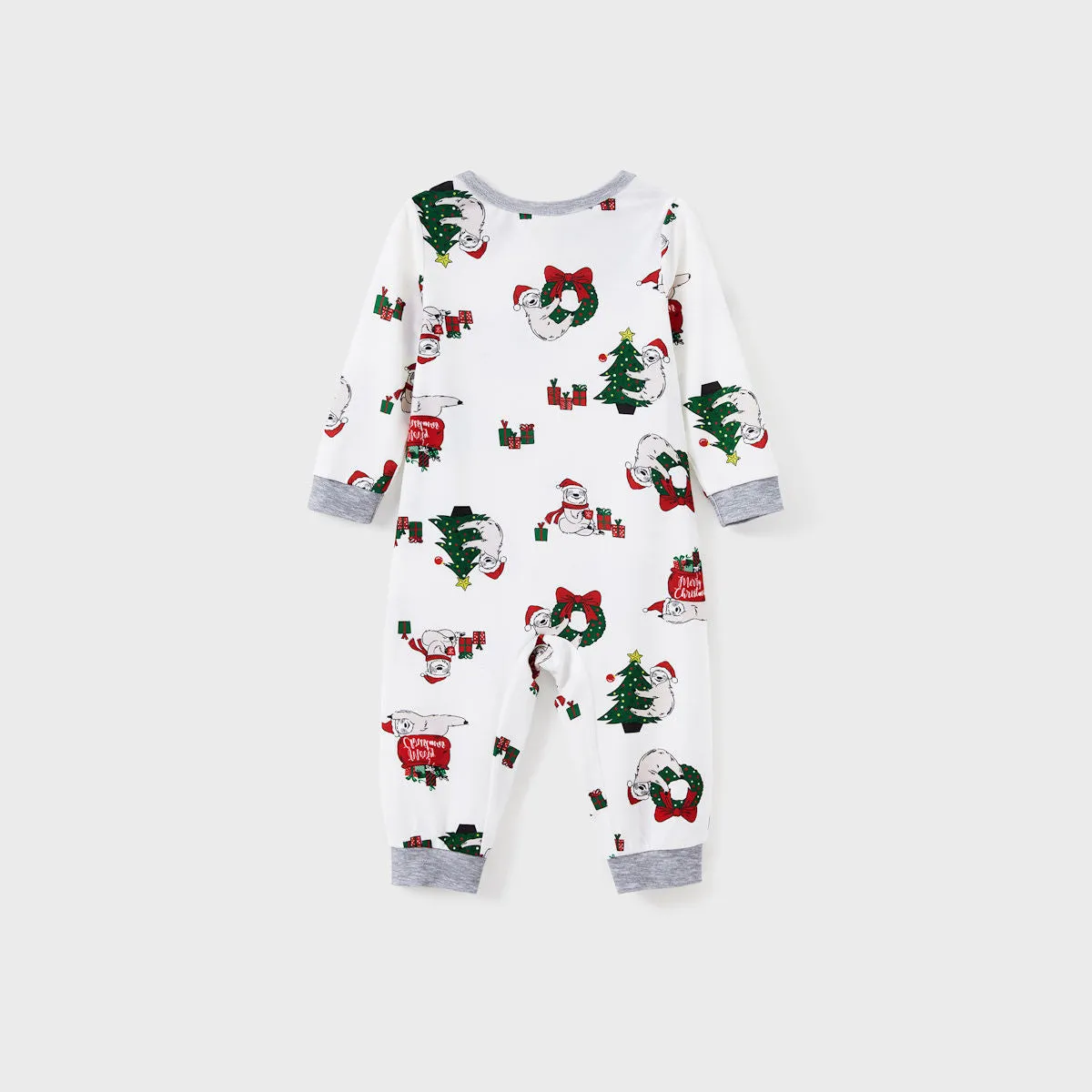 Sloth Family Christmas Pajamas Allover Christmas Pattern Wreath Gift