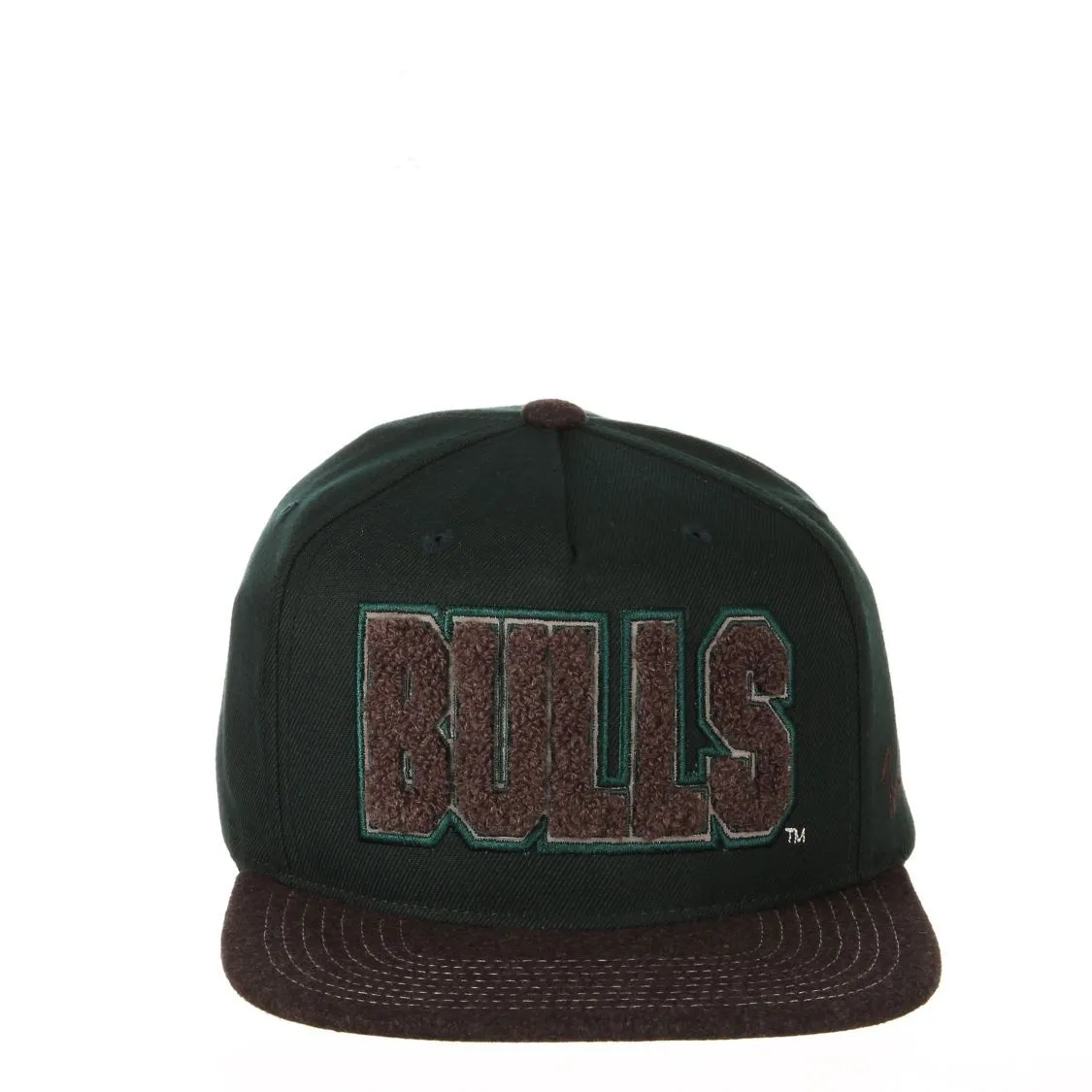 South Florida Bulls Zephyr Dark Green & Gray "Jock" Snapback Flat Bill Hat Cap