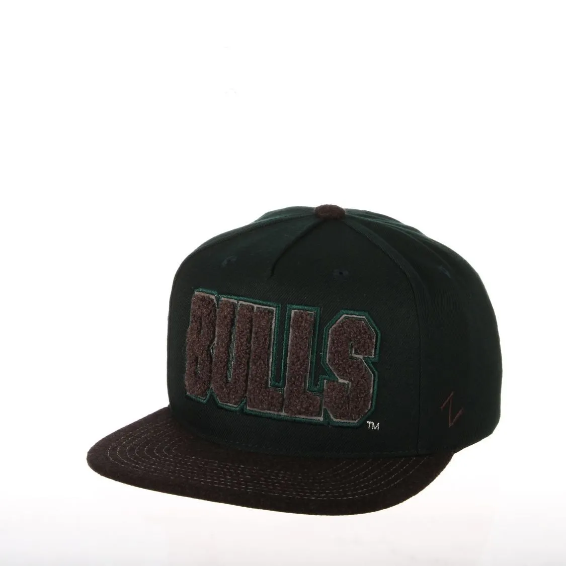 South Florida Bulls Zephyr Dark Green & Gray "Jock" Snapback Flat Bill Hat Cap