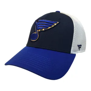 St. Louis Blues Fanatics Navy Royal Blue "Iconic" Mesh Stretch Fit Hat Cap (M/L)