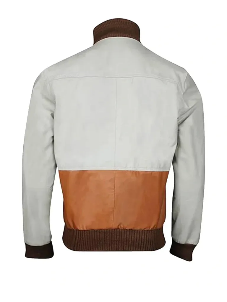 Tan Brown Bomber Biker Leather Jacket