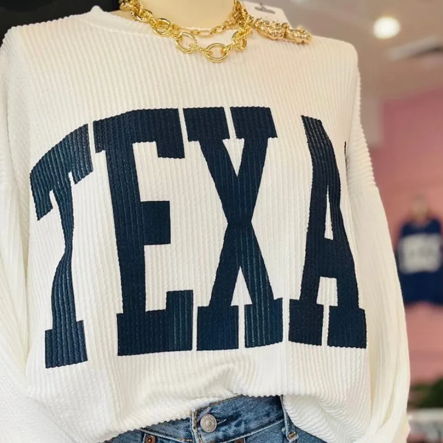 Texas Comfy Corded Graphic Sweatshirt