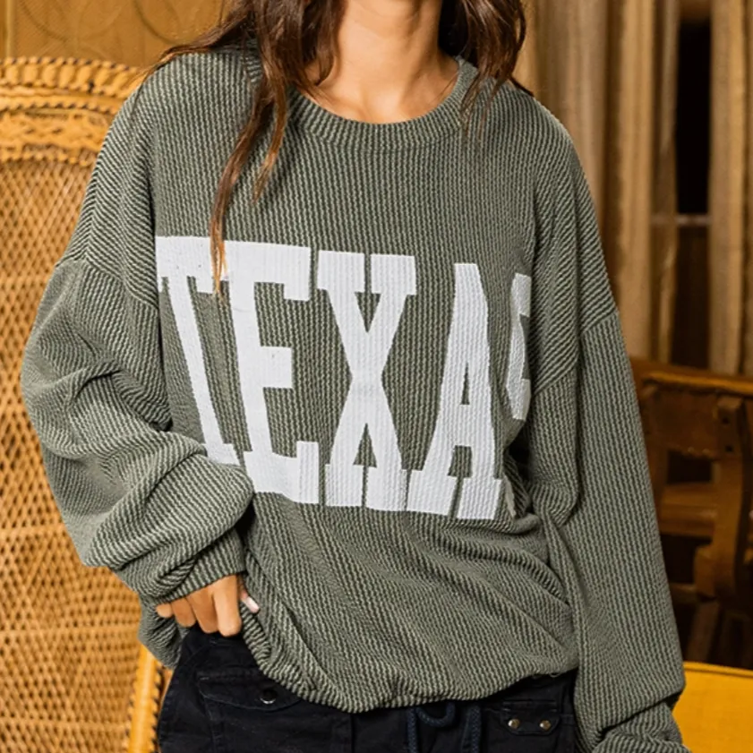 Texas Comfy Corded Graphic Sweatshirt