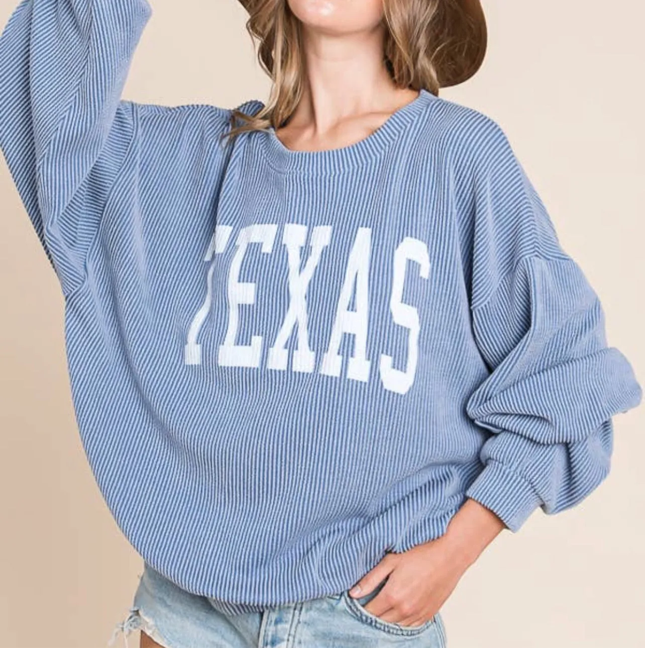 Texas Comfy Corded Graphic Sweatshirt