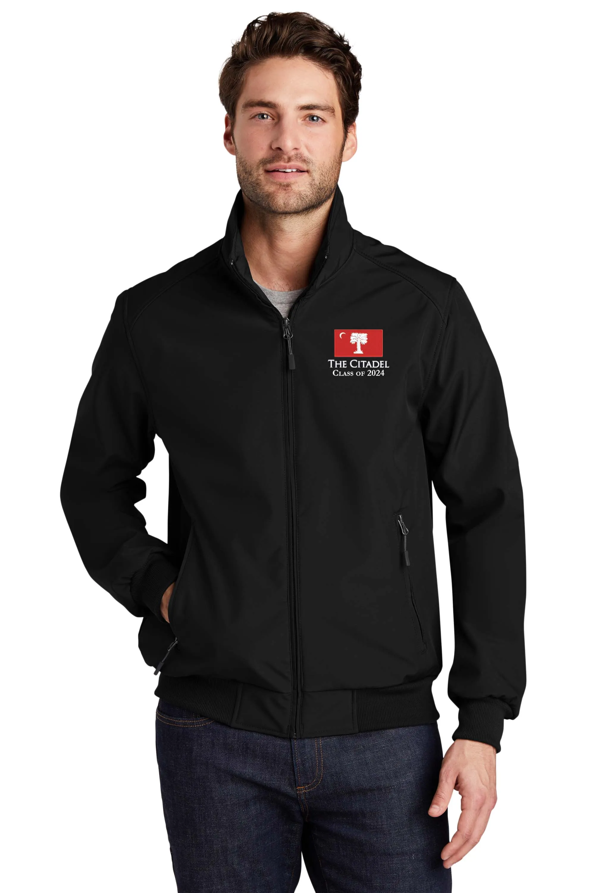 The Citadel, Big Red Flag, Customizable (your class), Soft Shell Bomber Jacket