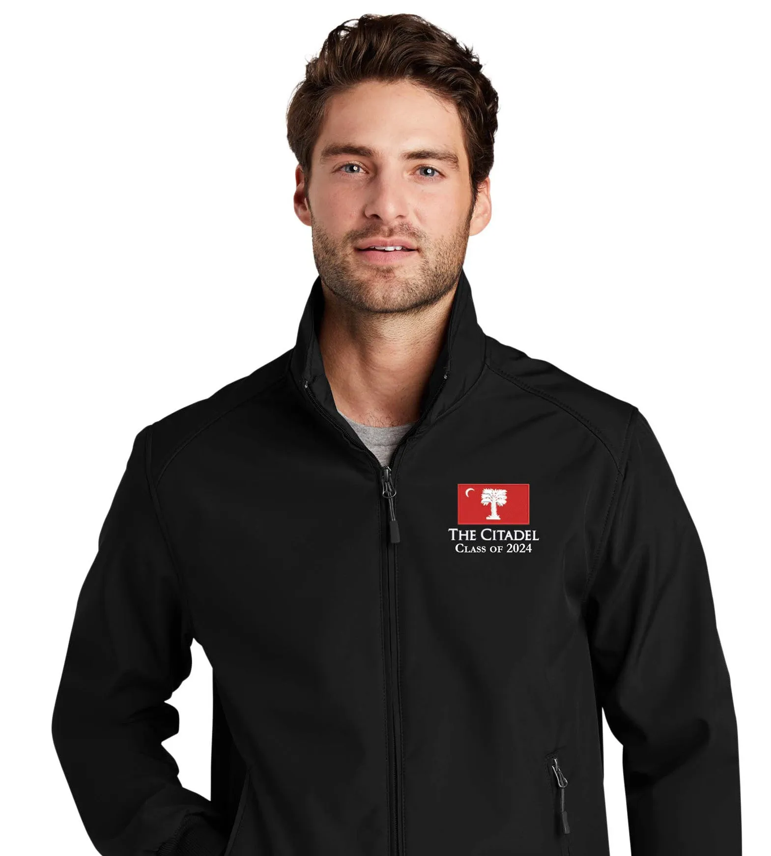 The Citadel, Big Red Flag, Customizable (your class), Soft Shell Bomber Jacket