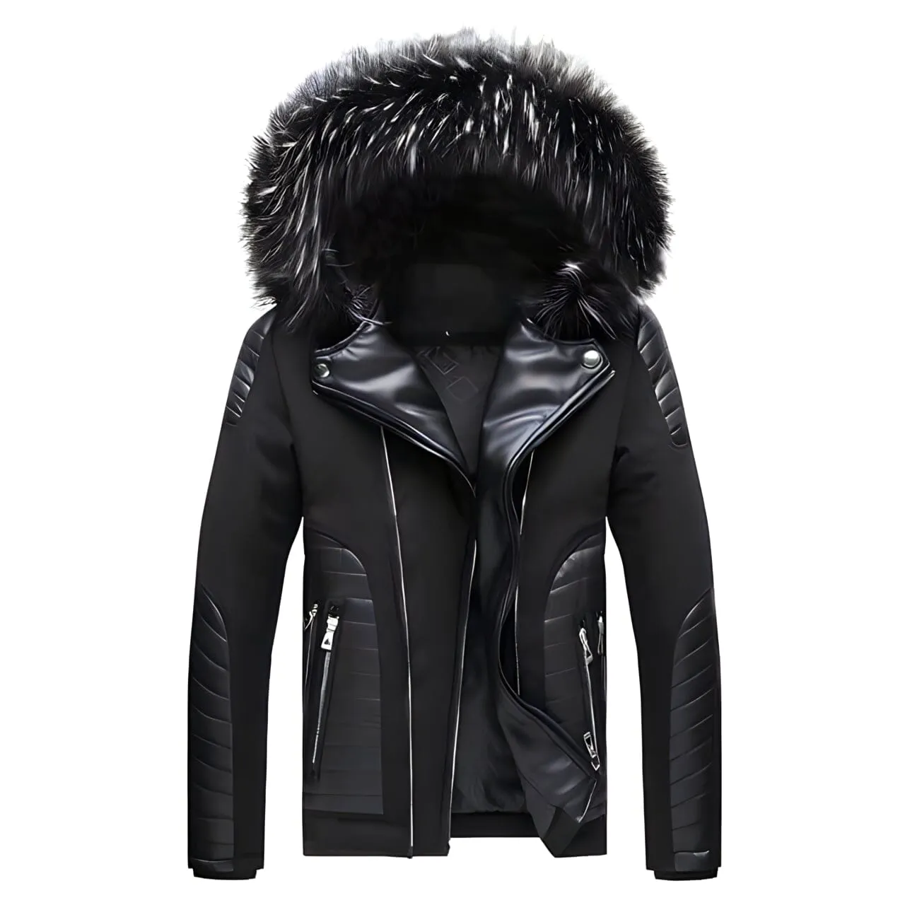 The Sabertooth Faux Fur Winter Biker Jacket - Multiple Colors