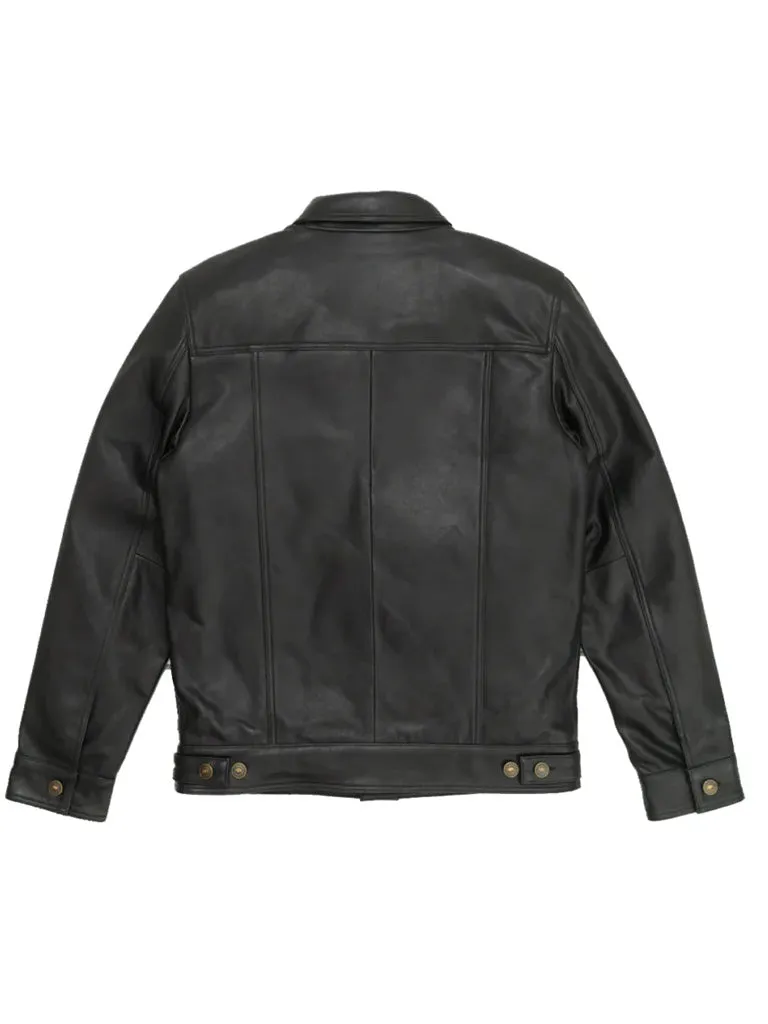 Trucker Style Genuine Leather Jacket