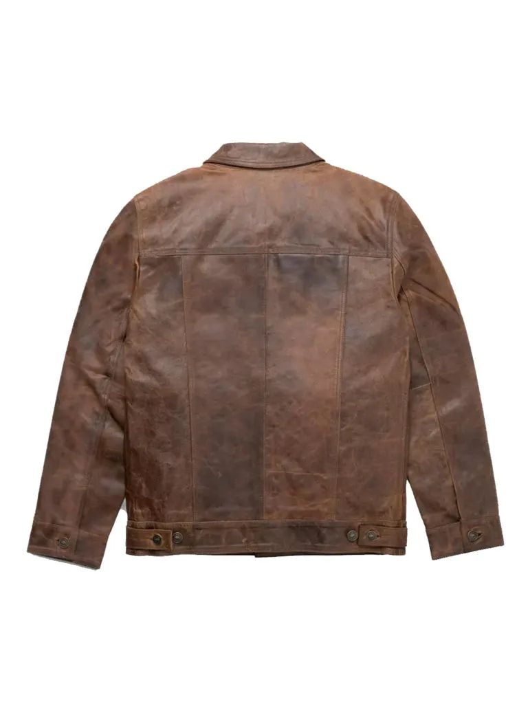 Trucker Style Genuine Leather Jacket