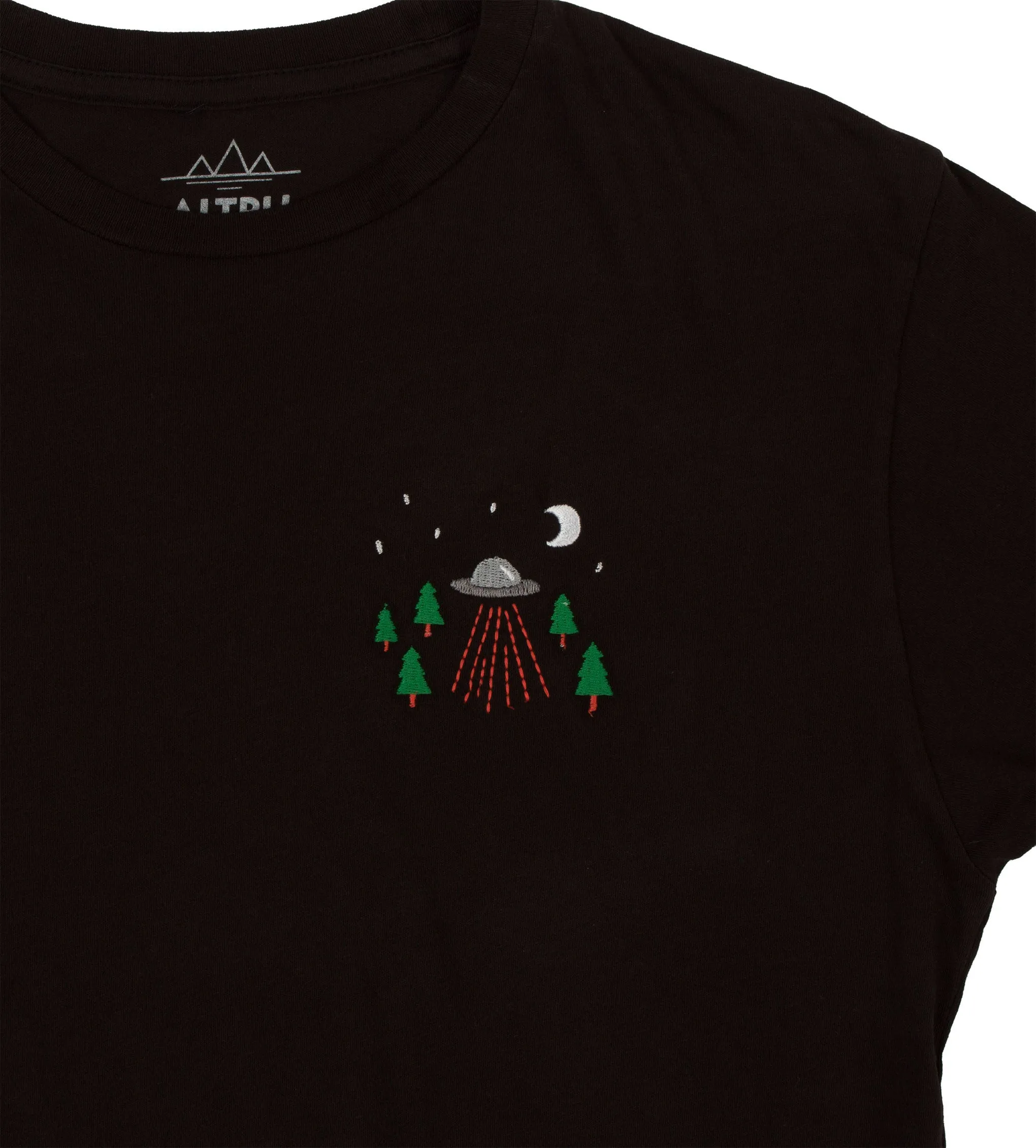 UFO Encounter Embroidered Graphite T-shirt by Altru Apparel