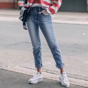 Unique Zip Back High Waist Faded Frayed Skinny Jeans - Blue