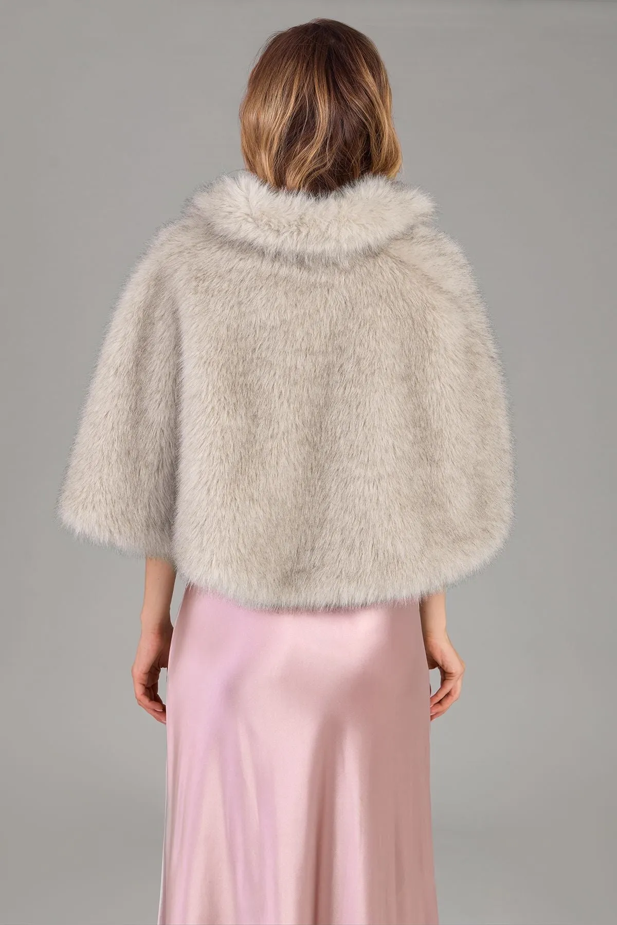 Upturned Collar Fur Capelet