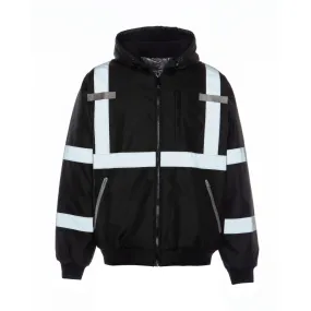 Utility Pro Black Reflective Waterproof Bomber Jacket - UPA889