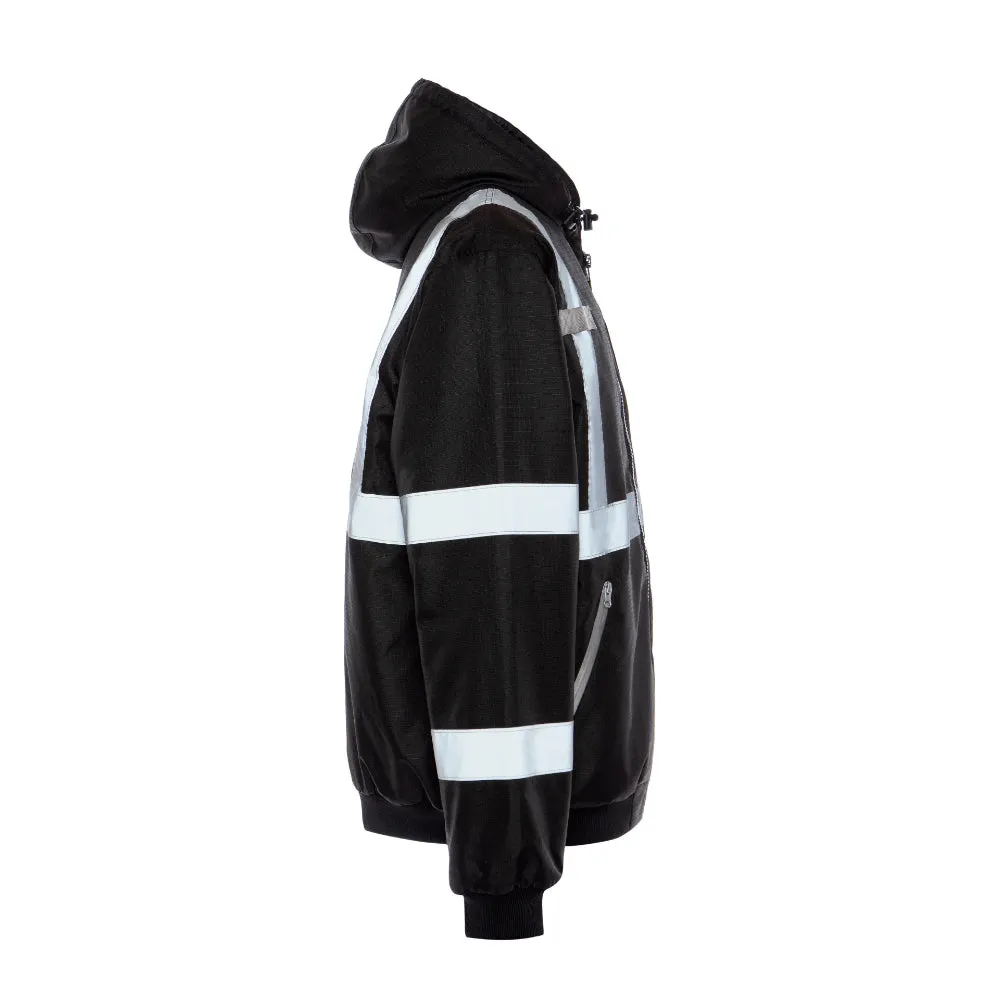 Utility Pro Black Reflective Waterproof Bomber Jacket - UPA889