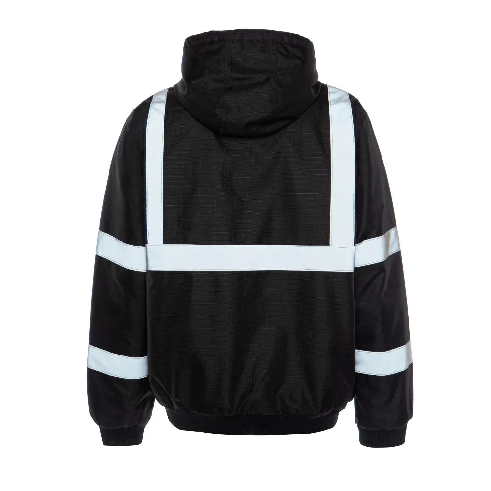 Utility Pro Black Reflective Waterproof Bomber Jacket - UPA889