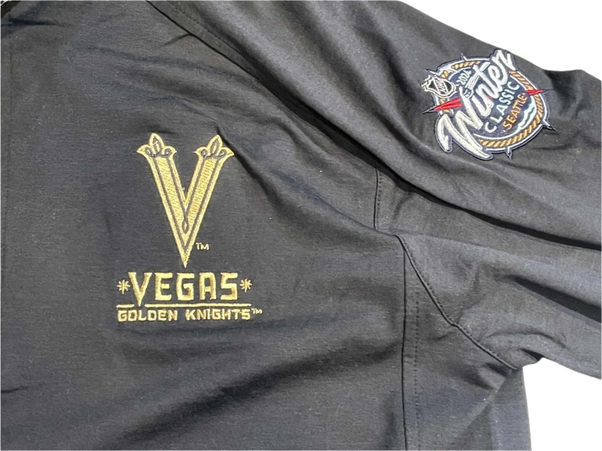 Vegas Golden Knights Spikes 1/4 Zip Winter Classic Pullover Hood - Black