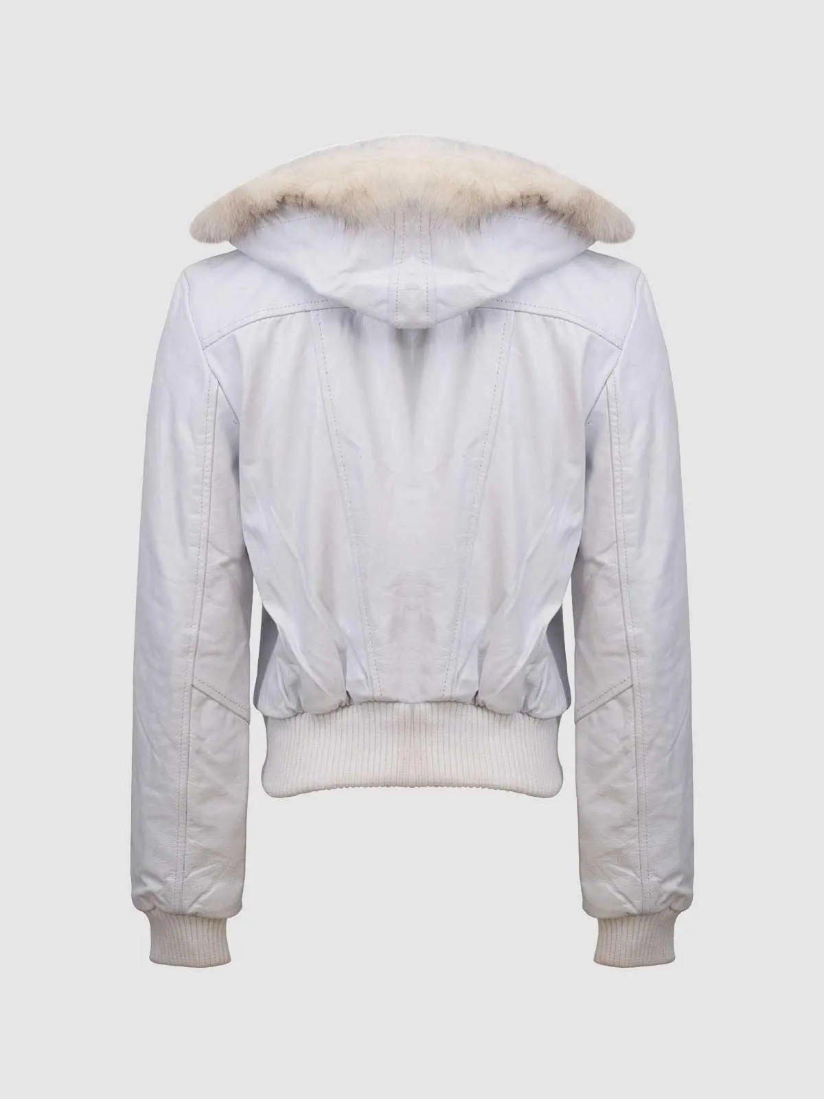 White Fur Leather Jacket