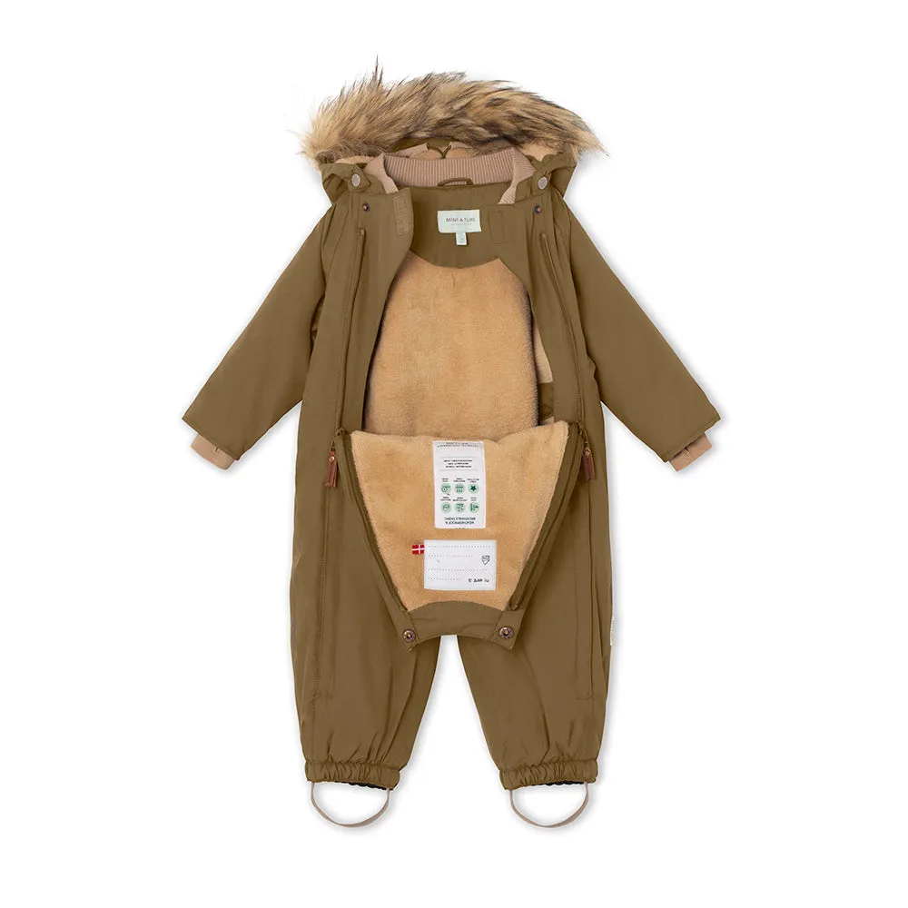 Wisti Fleece Lined Snowsuit Fake Fur. GRS Wood