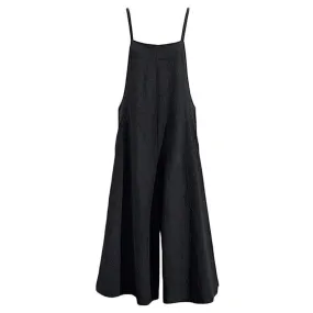 Women Casual Loose Solid Tank Jumpsuit