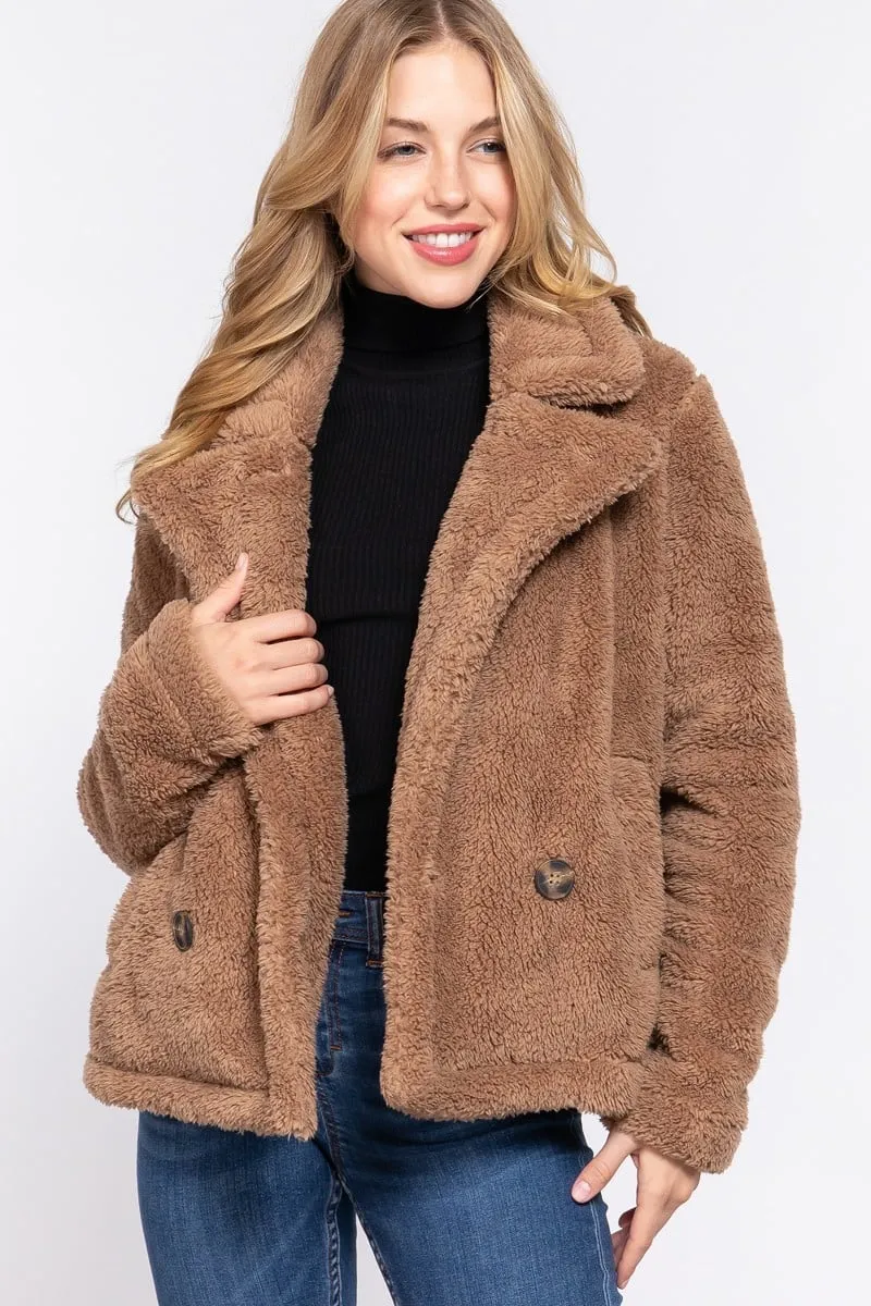 Women Faux fur sherpa jacket