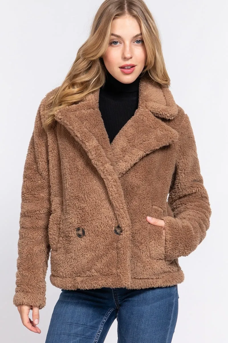 Women Faux fur sherpa jacket