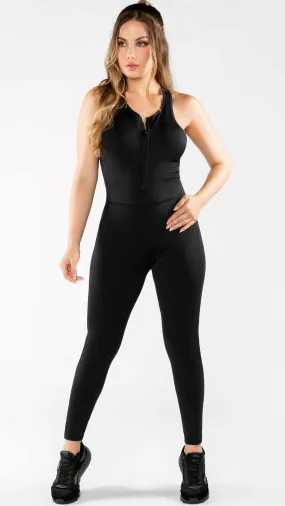 Women's Activewear Black Jumpsuit ref-020