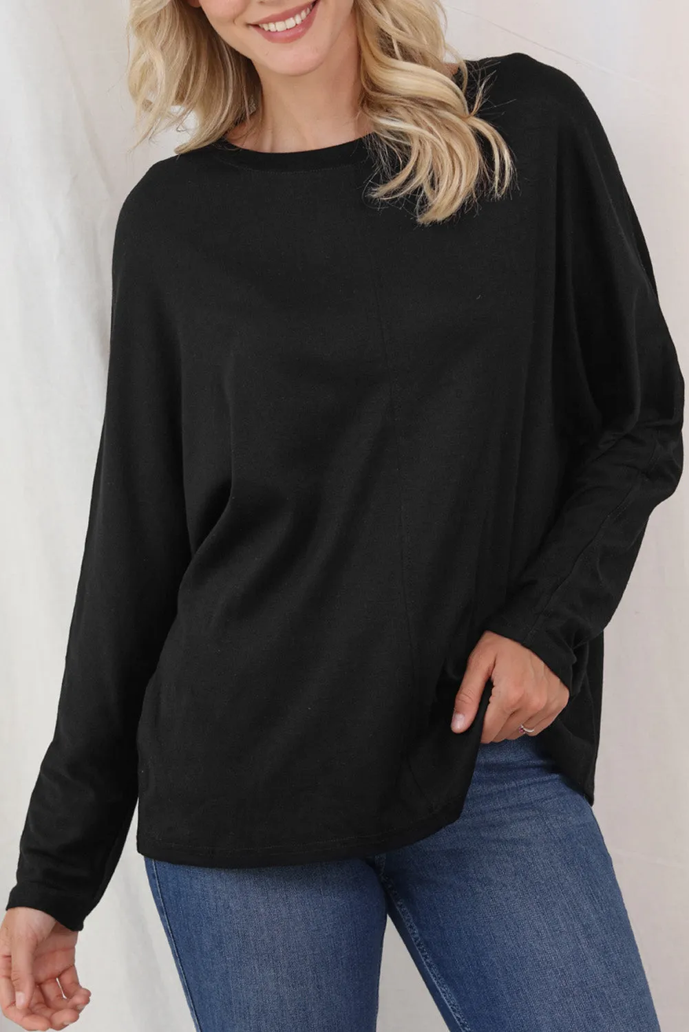 Women's Solid Color Patchwork Long Sleeve Top