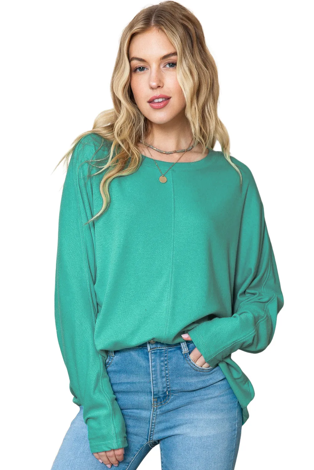 Women's Solid Color Patchwork Long Sleeve Top