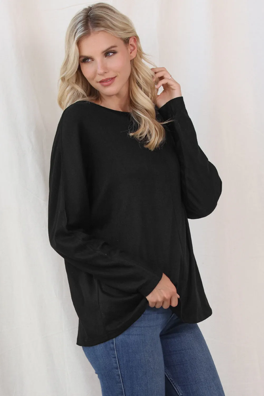 Women's Solid Color Patchwork Long Sleeve Top